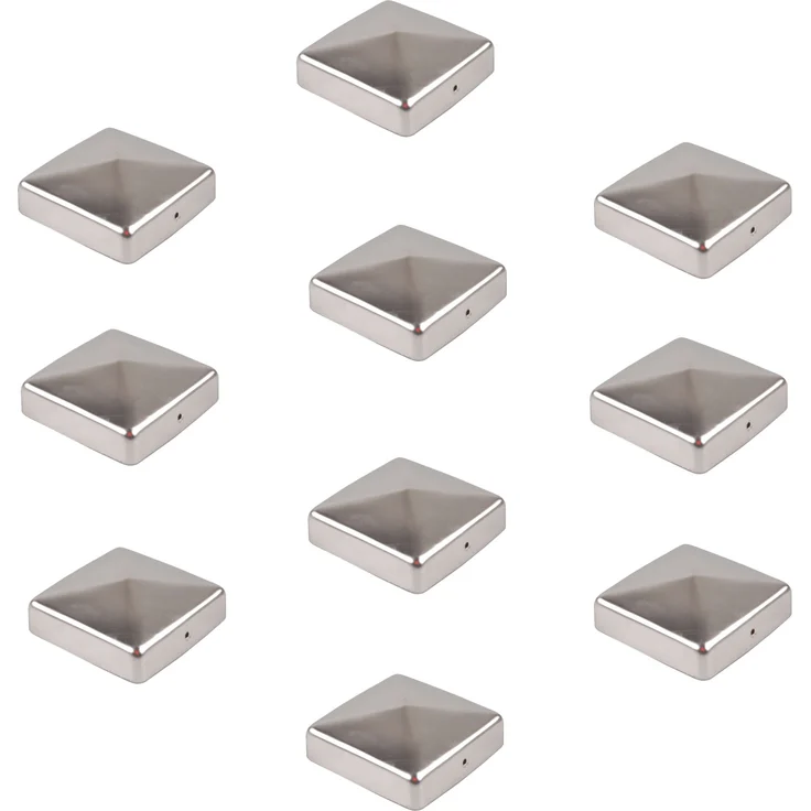 10x Pfostenkappe Edelstahl 91 mm Pyramide Abdeckkappe für Pfosten 9 x 9 cm – Bild 1