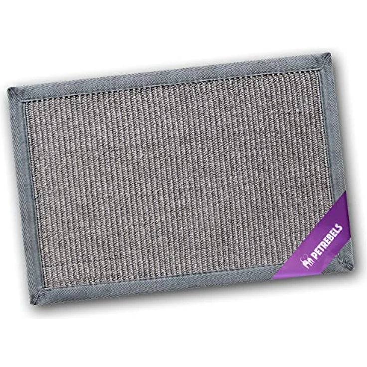 Petrebels Kratzmatte für Katzen 60 x 40 cm, Kratzteppich Premium Qualität, Sisalmatte Farbe Grau – Bild 1