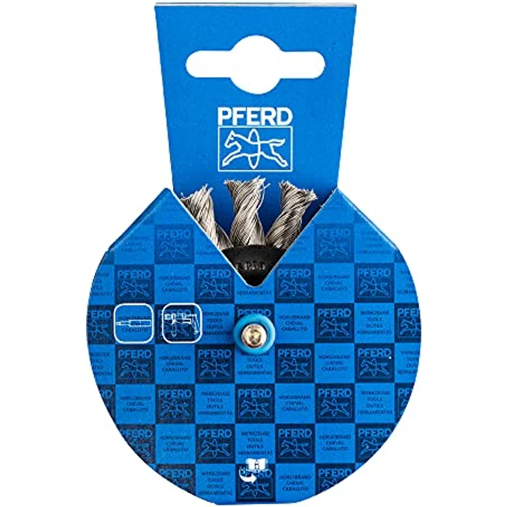 PFERD TOOLS POS Rundbürste gezopft RBG, Edelstahl-Draht Ø0,35 mm, Ø76x6 mm, Schaft-Ø6 mm, korrosionsbeständig, für Edelstahl (INOX) – Bild 2