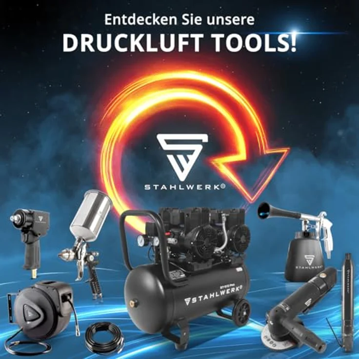 STAHLWERK Kompressor ST-2410 Pro, 10 bar, 240 L, 9,86 PS, 1250 l/min, ölfrei, leise mit 75 dB – Bild 9