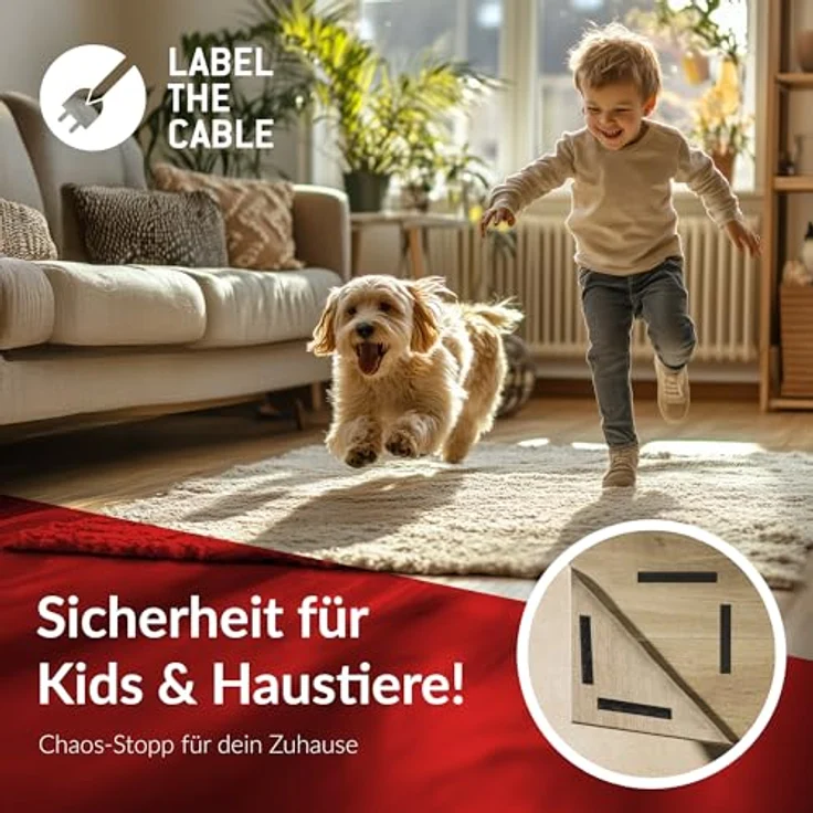LABEL THE CABLE Klettband selbstklebend, sofort belastbar, 8m x 20mm, schwarz, für Bilder, Polster und Kabelmanagement – Bild 5