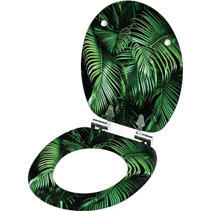 Sanilo WC Sitz Palmdream, Holztoilettendeckel mit Absenkautomatik, antibakterieller Oberfläche, stabile Ausführung, 200 kg belastbar – Bild 4
