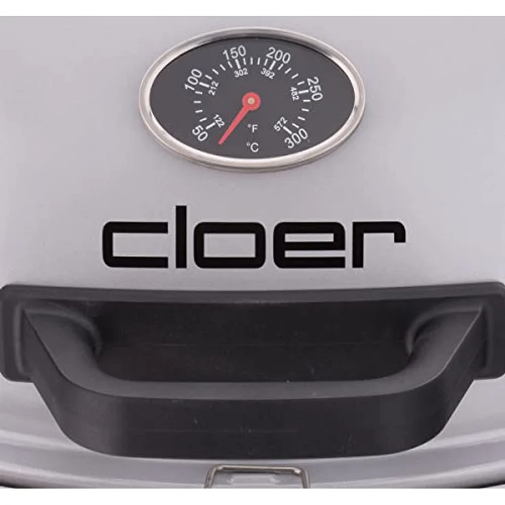 Cloer 6789 Barbecue-Grill, Indoor & Outdoor, Standgrill & Tischgrill mit integriertem Thermometer, Antihaftbeschichtung, 2400 Watt, Grillfläche: 38,5 x 52,5 cm, platzsparend verstaubar – Bild 3