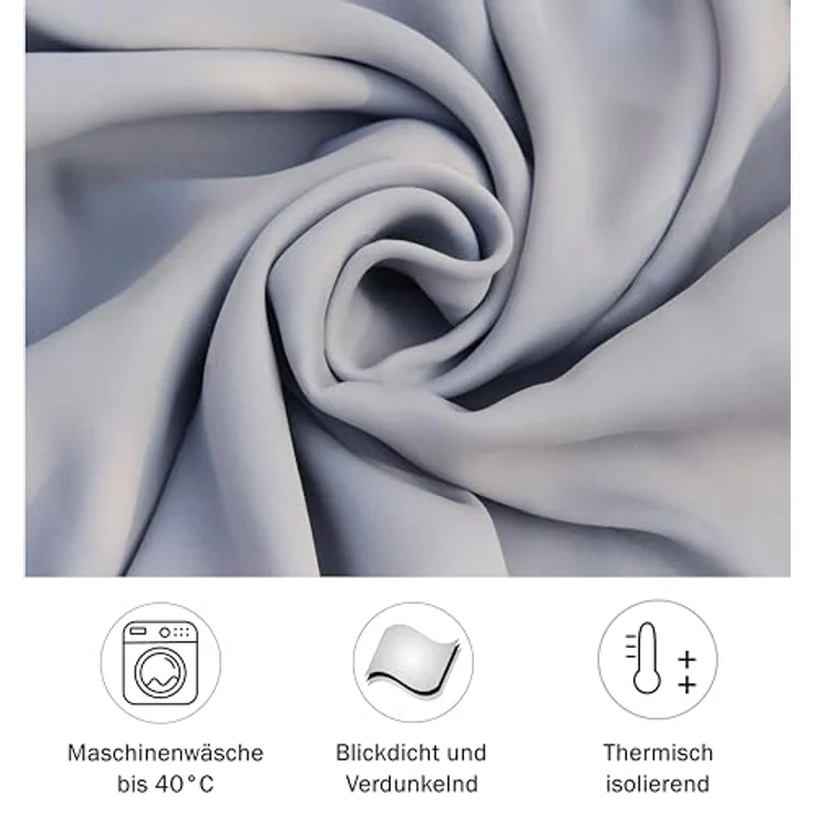 tinycurtains, Türvorhang mit Teleskopstange, einfache Montage in nur 1 Minute ohne Bohren (Türvorhang hellgrau + Stange Silber, Vorhang 210 x 150 cm (HxB); Stange 70-120 cm) – Bild 5