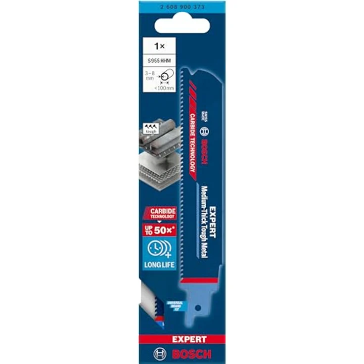 Bosch Säbelsägeblatt Med. Thick Metal Länge 150 mm Breite 25 mm Zahnteilung TPI 10 2,5 mm S-Schaft - Preisvergleich – Bild 2