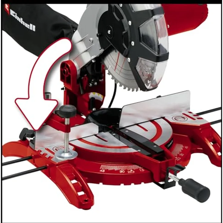 Einhell Kapp Gehrungssäge TC-MS 2513 L (1600 W, Sägeblatt Ø 250 mm, Schnittbreite 130 mm, schwenkbarer Sägekopf, Laser) – Bild 5