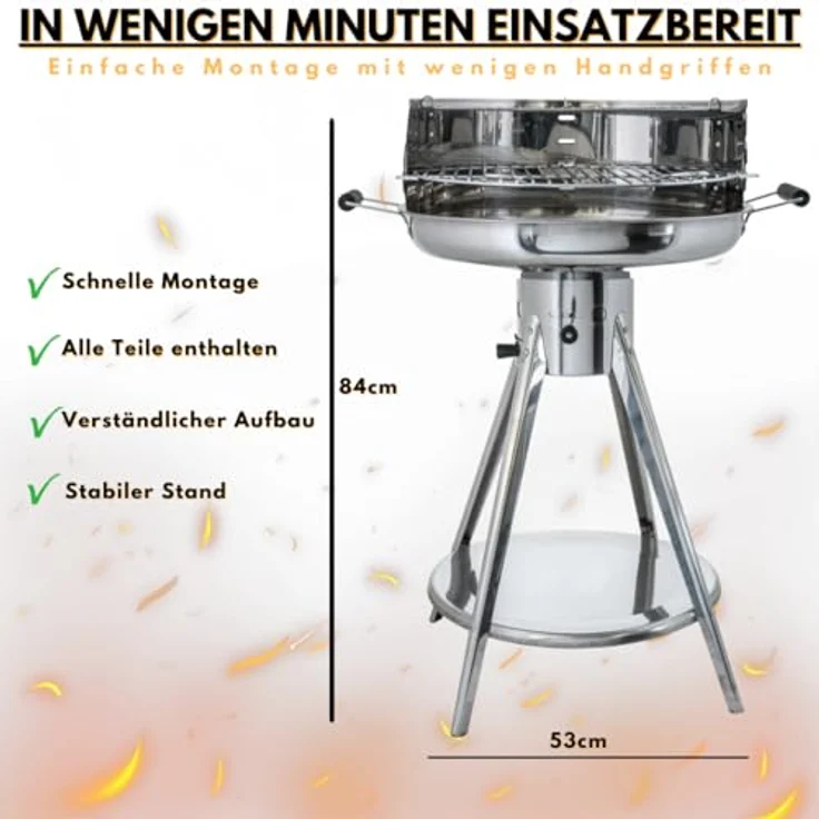 Activa 11700 Holzkohlegrill Rundgrill Klassik Holzkohlegrillfläche 50 cm – Bild 7