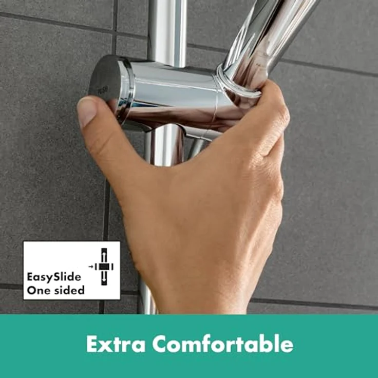 Hansgrohe Rainfinity Brauseset 130, 3-Strahl-Handbrause mit Select-Taste, S Puro Duschstange 650mm, Graphit – Bild 7