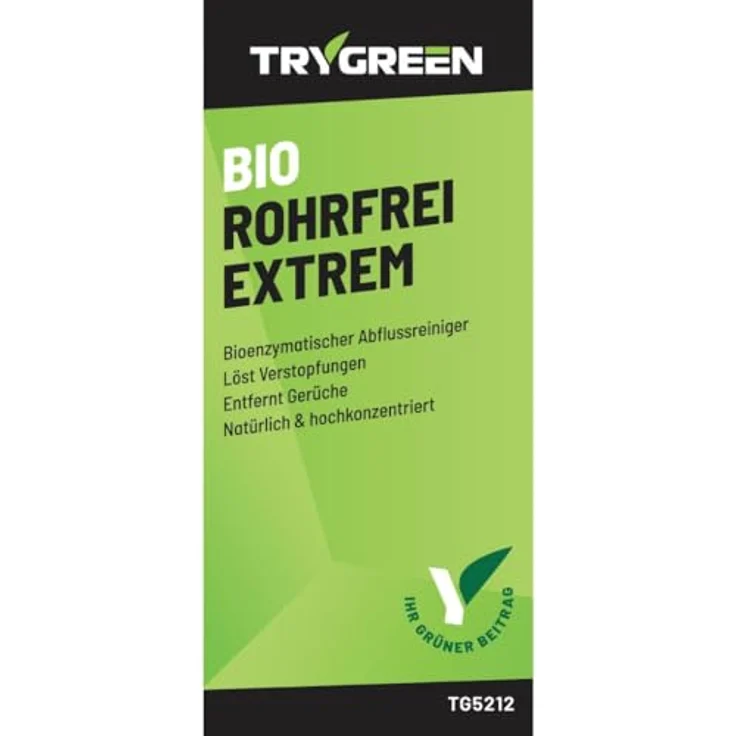 TRYGREEN Bio Rohrfrei Extrem - Abflussreiniger mit Enzymen - 99% biologisch abbaubar - Öko Rohrreiniger - Gegen Verstopfungen & Gerüche - 1 Liter – Bild 2