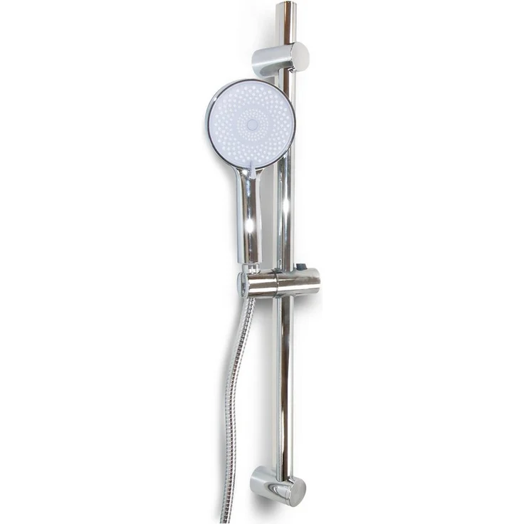Feridras Duschsäule Hidra, Duschstange mit 3-Funktions-Handbrause und verchromter Oberfläche, 150 cm Edelstahlschlauch