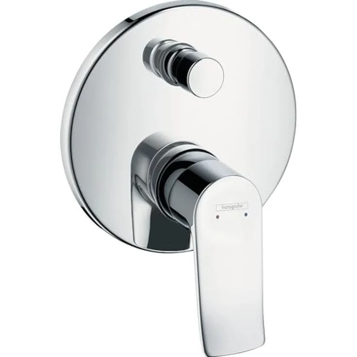 Hansgrohe Metris Wannenmischer Unterputz Fertigset, Chrom, Keramikmischsystem, 21 l/min Durchfluss, Temperaturbegrenzung, Wandmontage – Bild 1