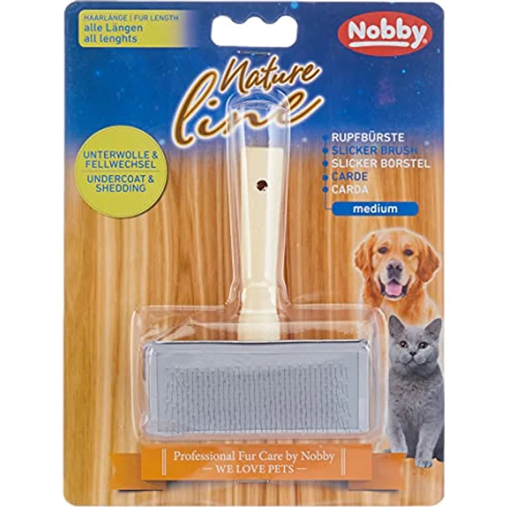 Nobby Nature Line Rupfbürste mittel; 8,5 x 4,5 cm, braun, silber – Bild 2