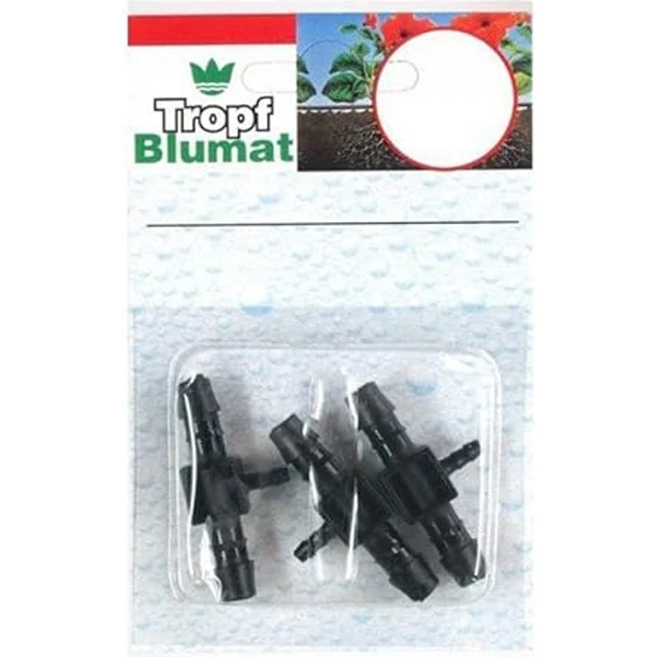 Blumat T-Stück 8-3-8mm, 3er Set für dichte Verbindungen im Bewässerungssystem aus robustem Kunststoff – Bild 1