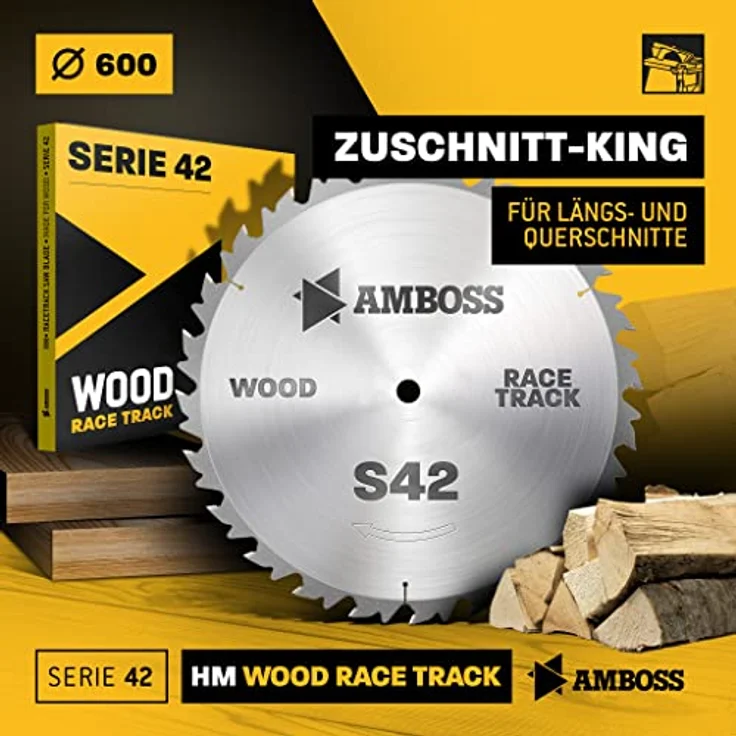 Amboss HM Kreissägeblatt - Ø 600 mm x 4.0 mm x 30 mm/Wechselzahn (40 Zähne) | für grobe, schnelle Zuschnitte in Brennholz & Holzwerkstoffe – Bild 3
