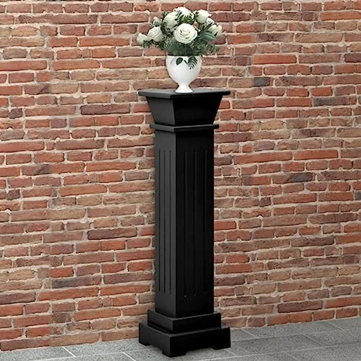 vidaXL Blumenständer, Klassischer Säulen-Pflanzenständer aus MDF, Schwarz, 17x17x66 cm – Bild 2