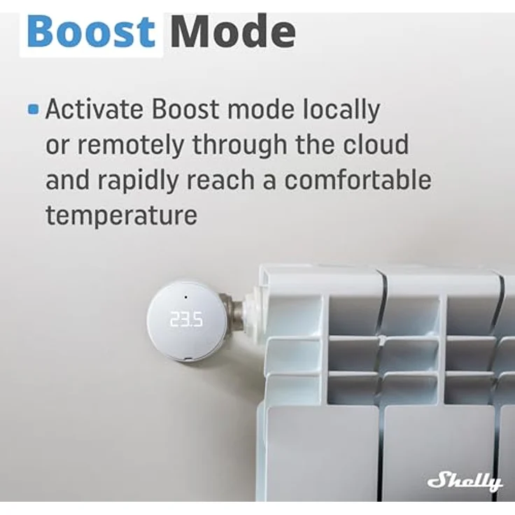 Shelly Blu TRV & Blu Gateway Gen3, Bluetooth & Zigbee Smart Thermostatventil mit präziser Temperaturregelung, Boost-Modus und Sprachsteuerung für Alexa & Google Home (2 Stück) – Bild 3