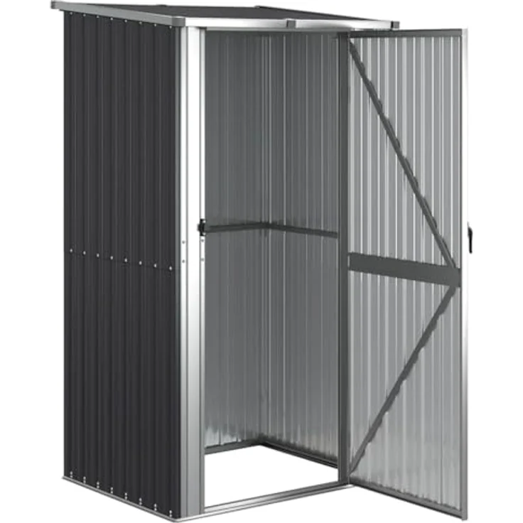vidaXL Geräteschuppen Anthrazit 118,5x97x209,5 cm Verzinkter Stahl, Schrägdach, Abschließbare Tür – Bild 6