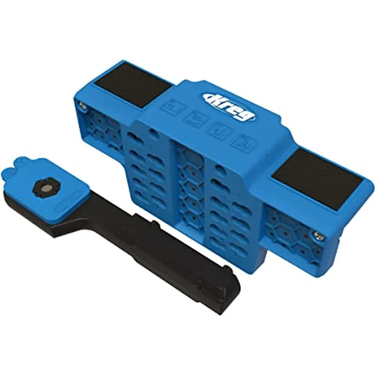 Kreg Schranktür-Befestigungsvorrichtung für präzise Platzierung von Schranktüren - leicht verstellbare Schranktürvorrichtung inkl. Einstellscheiben, Kreg