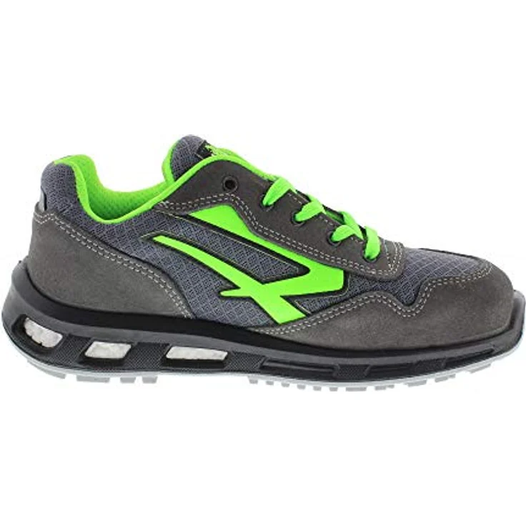 "U-Power POINT ESD S1P SRC Arbeitsschuh - Sicherheitshalbschuh aus Veloursleder, atmungsaktiv, gelochte Aluminiumkappe, durchtrittsichere Zwischensohle, rutschhemmende PU/PU Sohle mit Infinergy® Einsatz, blau" – Bild 2