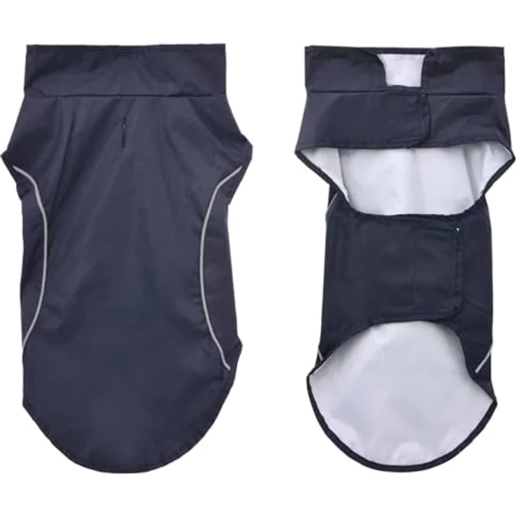 vidaXL Hunde Regenmantel, wasserdicht mit Reflexstreifen, leicht zu reinigen, Polyester, marineblau, XXS – Bild 4