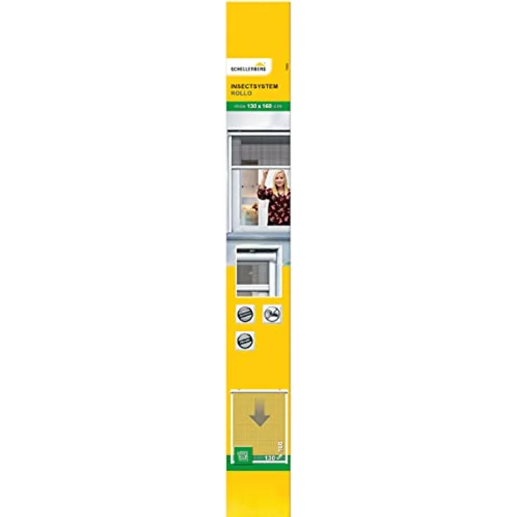 Schellenberg Fliegenschutz-Rollo 130 x 160 cm anthrazit/weiß kürzbar, Insektenschutz mit Fiberglasgewebe und Aluminiumprofilen – Bild 6