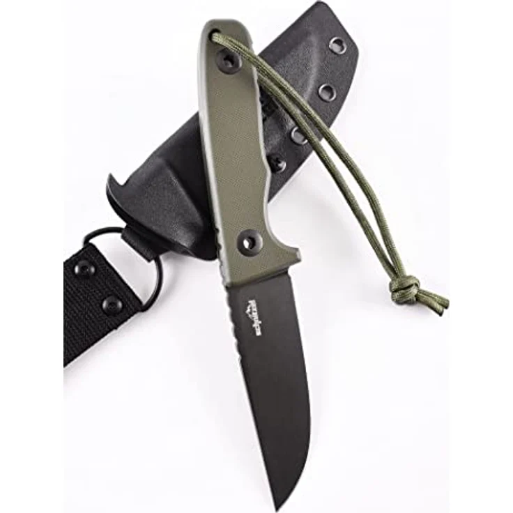 SCHNITZEL TRI Outdoormesser aus Schwedenstahl mit Kydex-Scheide und Dangler-System, Grün – Bild 2