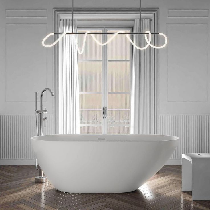 Bernstein Freistehende Badewanne ROMA 2.0, Acryl Weiß Matt, 180 x 80 cm, Mittelablauf, Doppelwandig