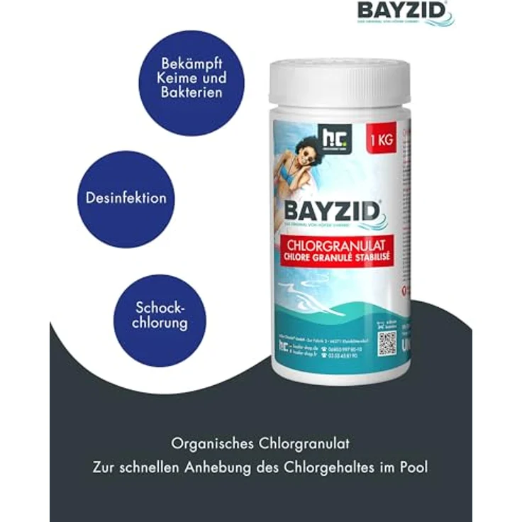 1 x 1 kg BAYZID Chlorgranulat für Pools – Bild 2