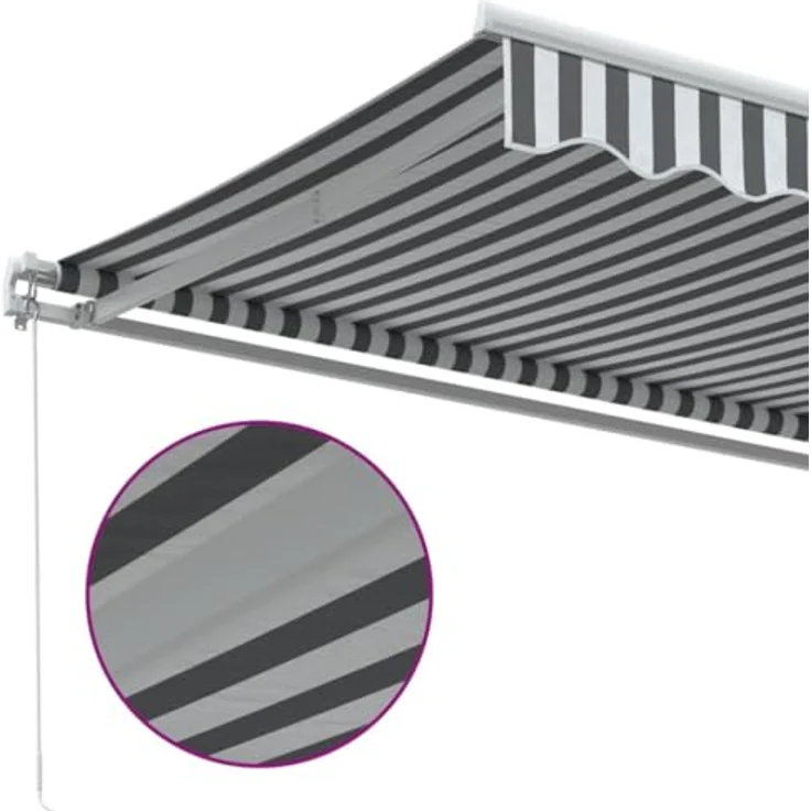 vidaXL Markise Markise Manuell Anthrazit Weiß 600x350 cm, langlebiges UV-beständiges Material, einfache Bedienung und vielseitige Einsatzmöglichkeiten – Bild 7