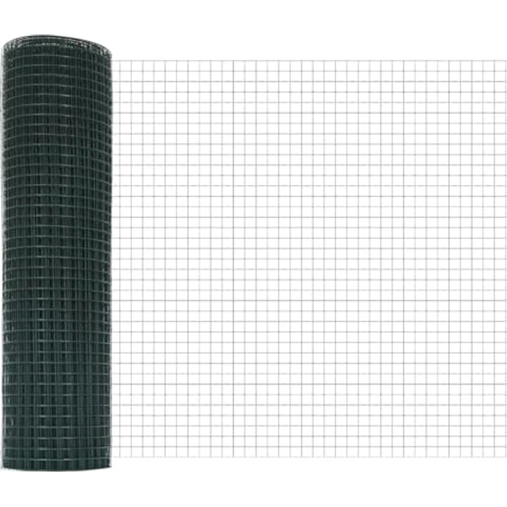 vidaXL Gartentor Schweißdrahtzaun, 0,4 x 10 m mit 7 Flanschpfosten, grün, Stahl, rostbeständig, inklusive Montagematerial – Bild 6