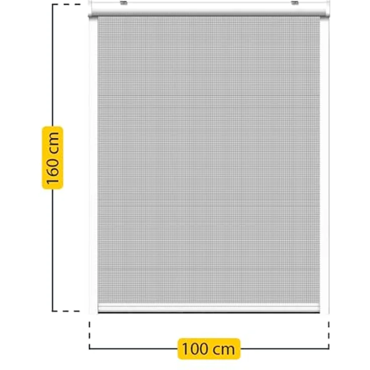 Schellenberg Fliegenschutz-Rollo 100 x 160 cm anthrazit/weiß kürzbar, Insektenschutz Rollo mit Fiberglas Gewebe und Bürstendichtung – Bild 5