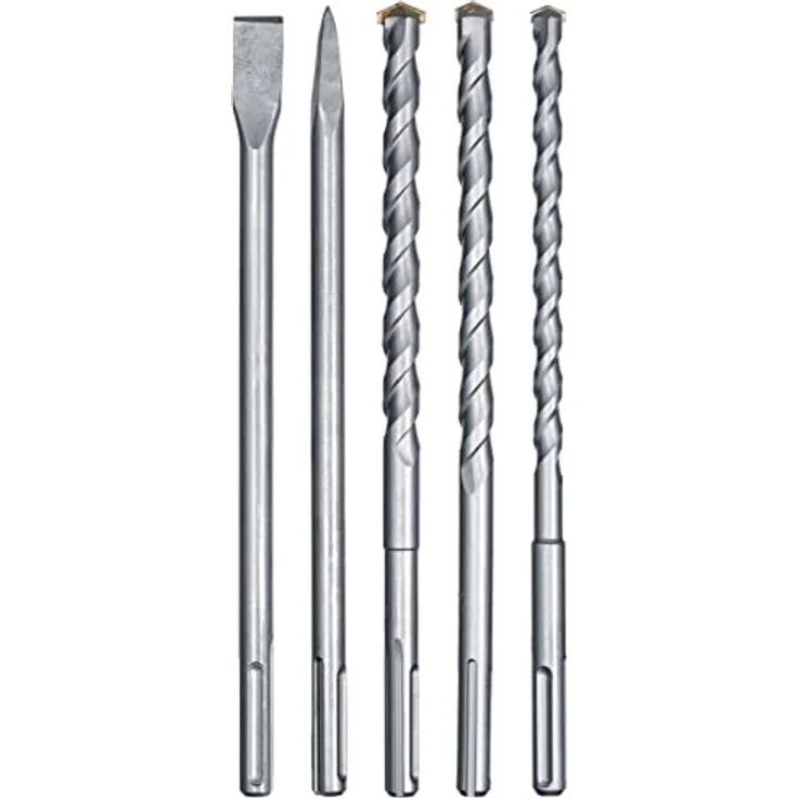 kwb SDS-Max Hammerbohrer und Meißel-Set für Bohrhammer, 5-teiliger Stein- u. Beton-Meissel/Bohrer Satz im Kunstoff-Koffer – Bild 2
