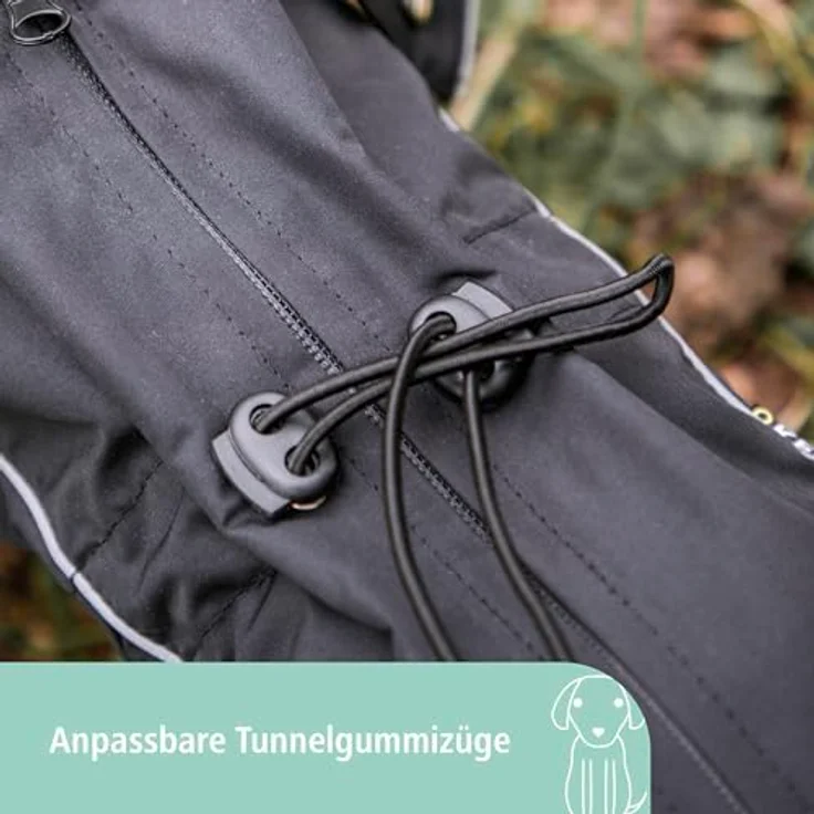 Kerbl Pet Pet Regenmantel Manchester, Hundemantel wasserdicht und winddicht, 60 cm, Schwarz – Bild 4