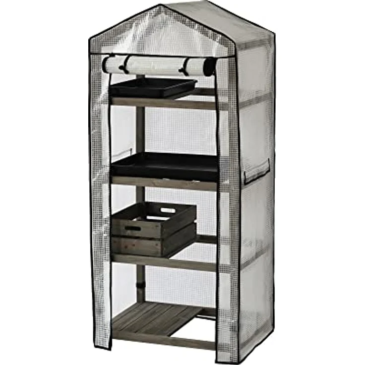 VegTrug Foliengewächshaus mit Holzrahmen & PE Cover, 100% FSC zertifiziertes Holz, Grey Wash – Bild 2