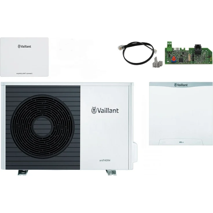 Vaillant aroTHERM plus Wärmepumpen-Paket 4.3404 VWL 75/6 A S2, Hybridsystem, Leistung 4,6 kW bei A7/W35