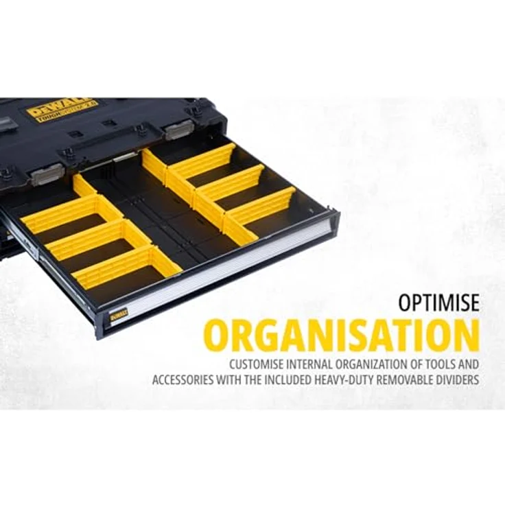 Dewalt ToughSystem dxl Modul mit zwei Schubladen, robuster Kunststoff-Korpus, kompatibel mit ToughSystem 1.0 und 2.0 – Bild 34
