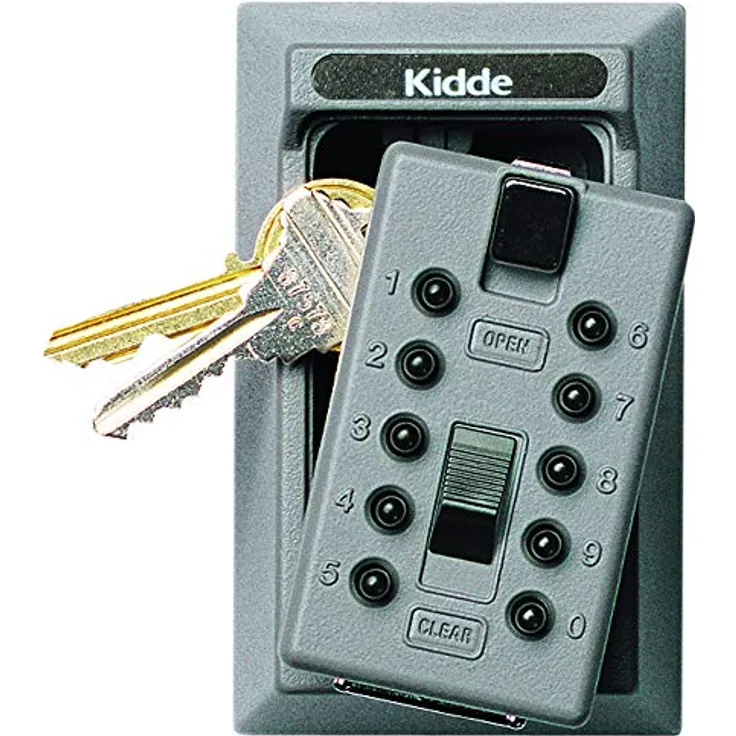 Kidde AccessPoint 001170 KeySafe Original Slimline Tastenkombination Permanent Schlüsselbox, 2 Tasten, titangrau, 001015