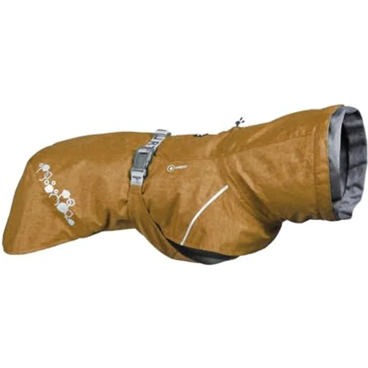 Hurtta Monsoon Coat II Hundemantel ECO (Desert 40), leicht anzuziehender Regenmantel mit wasserdichten Nähten