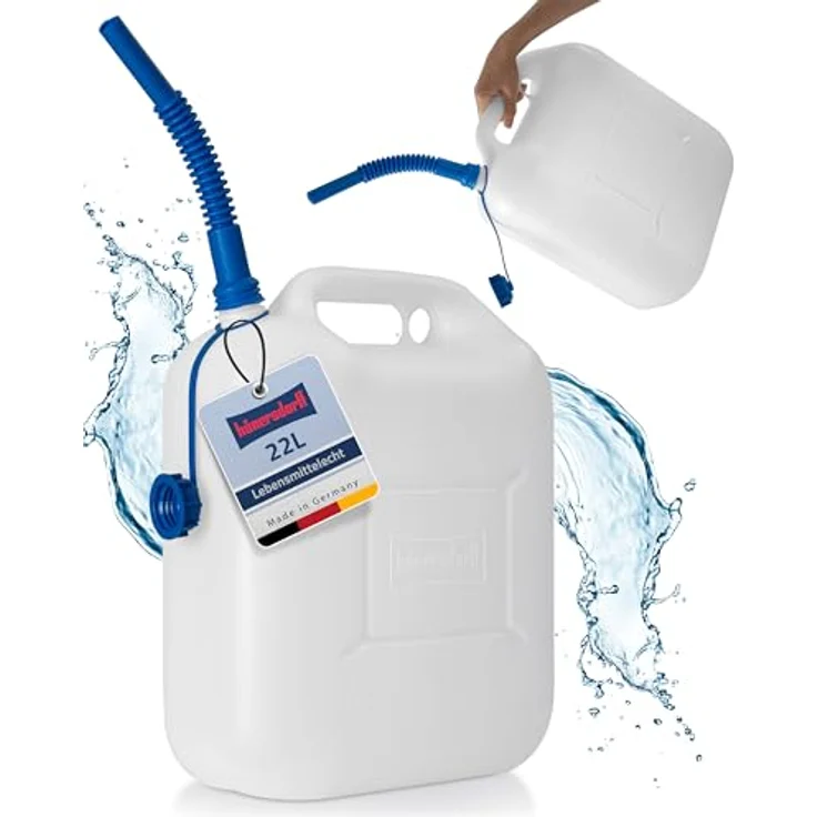hünersdorff 817600 Wasserkanister ECO 22 L, HD-PE, Weiß, 22l, mit Rohr – Bild 3