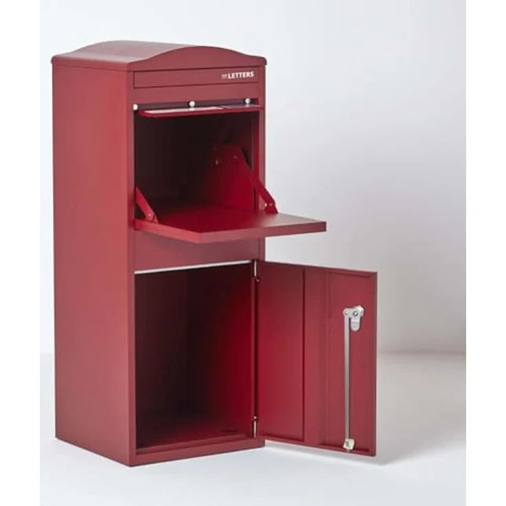 Smart Parcel Box XXL Bordeaux mit Bogendach 41.5 x 38.5 x 104 cm, Paketbriefkasten zur Wand- oder Bodenmontage, Paketbox für Zuhause & Unternehmen, Briefkasten für Pakete & Briefe - von Smart Parcel Box – Bild 5