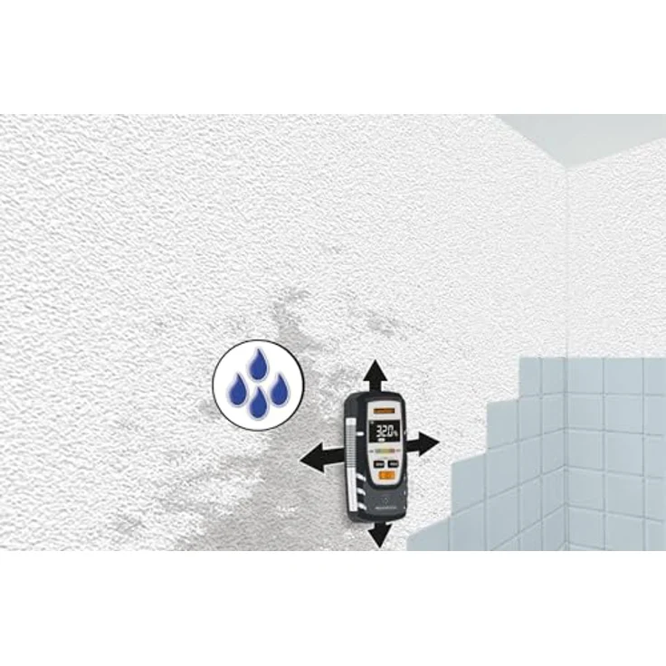 Laserliner MoistureFinder Compact, Feuchtigkeitsmessgerät mit 4 Materialkennlinien, LED-Nass-/Trocken-Indikator, akustischer Warnung, inkl. 9V Batterie – Bild 5