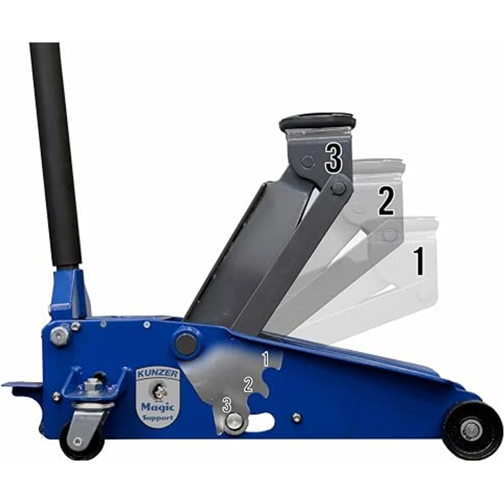 Kunzer WK 1035 AB Hydraulischer Rangierwagenheber mit Stahlrädern - 3500 kg Tragkraft und 3-stufiger Abstützfunktion – Bild 2