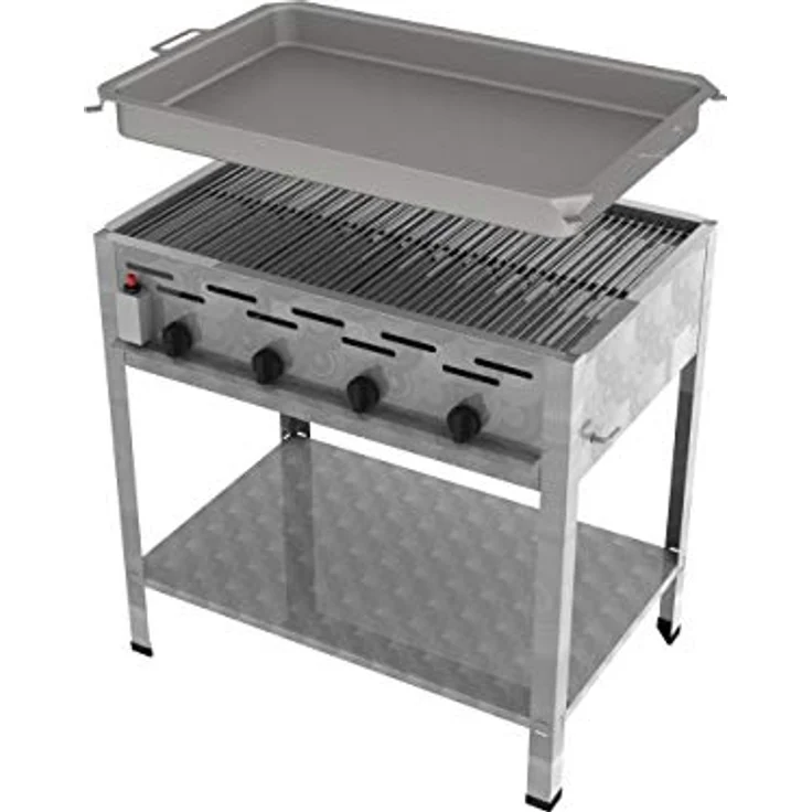 ChattenGlut Gasgrill Gastrobräter 18kW mit Rost und Pfanne, BxTxH: 810x530x800 cm, Edelstahl Ausführung – Bild 2