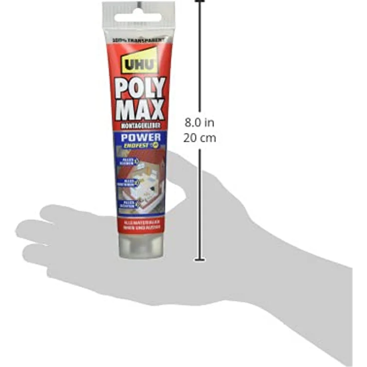 UHU Poly Max Power transparent Tube 115g Montageklebestoff Universalkleber 47845 – Bild 5