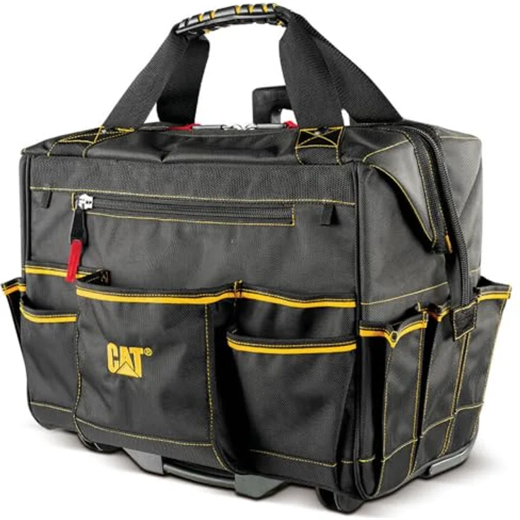 CAT DA980198 18-Zoll-Rollen-Werkzeug-Werkzeugkoffer aus schwerem Stoff, gelb – Bild 2
