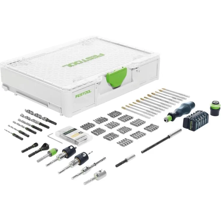 Festool SYS3 M 89 ORG CE-SORT, Montageset mit 104-teiligem CENTROTEC Zubehör für Akku-Bohrschrauber
