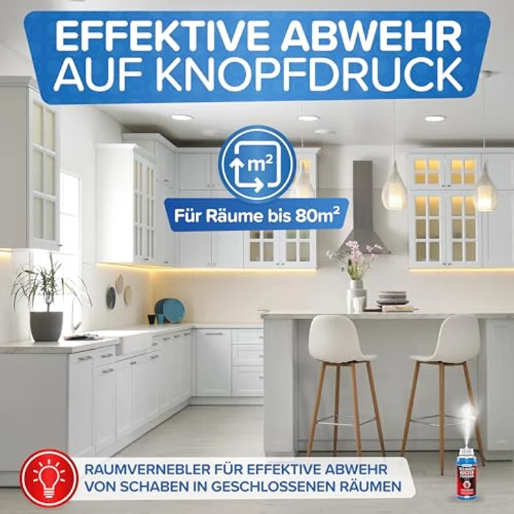 Patronus Schaben Power Fogger, 150 ml Insektenvernebler mit maximaler Sofortwirkung und fleckenfreier Anwendung – Bild 4