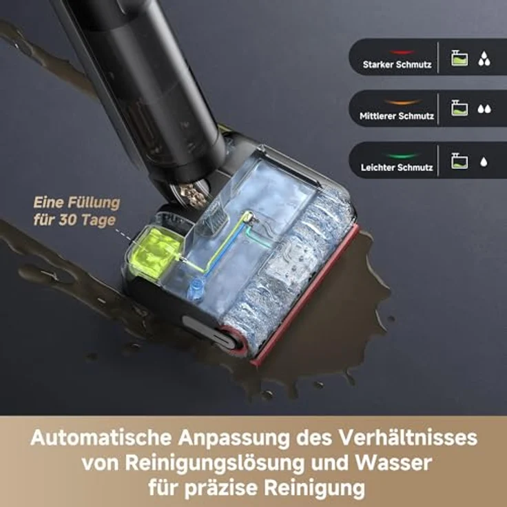 dreame H15 Pro FoamWash Nass- und Trockensauger, gezielte Schaumreinigung, intelligente Dosierung, KI-Roboterarm 2.0, TangleCut 2.0, 100 °C Bürstenreinigung, 60 Minuten Laufzeit – Bild 4