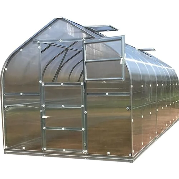Klasika Gewächshaus KLASIKA STANDART 15 (2,5 x 6 m) mit Fundament, 4 mm Polycarbonat und dachluken mit automatischen Öffnern, geräumig – Bild 1
