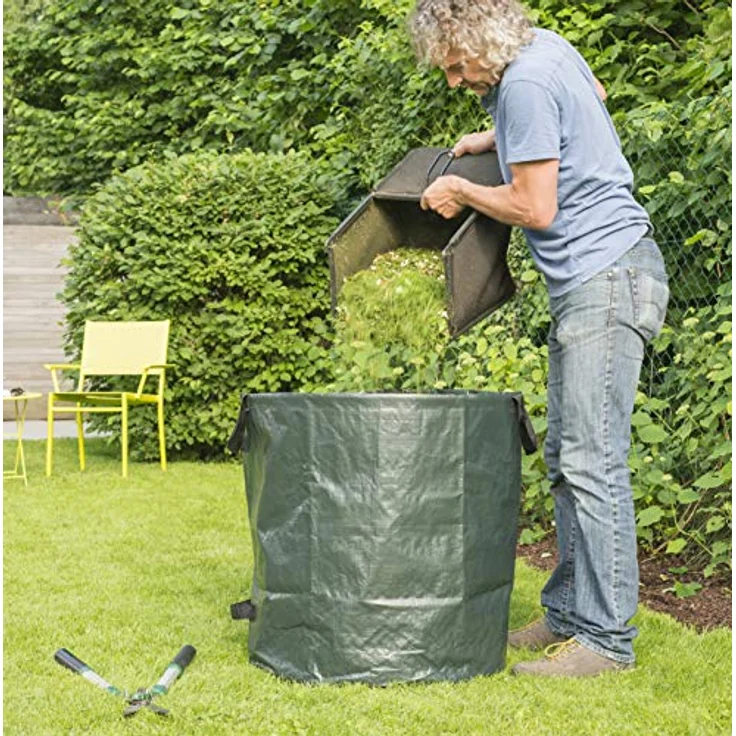 Windhager Garten-Bag, Gartensack, Abfallsack, Laubsack Garten, faltbar platzsparend 180 L, grün, Durchmesser 60 x 65 cm, 06394 – Bild 6